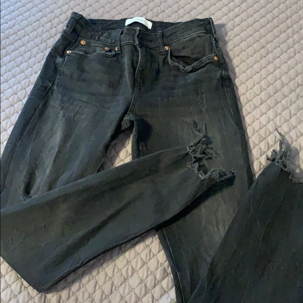 Zara black distressed jean